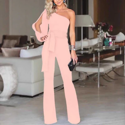 Asymmetrischer Jumpsuit mit Gürtel für Damen