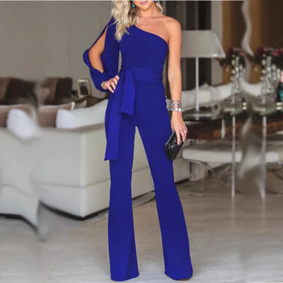 Asymmetrischer Jumpsuit mit Gürtel für Damen