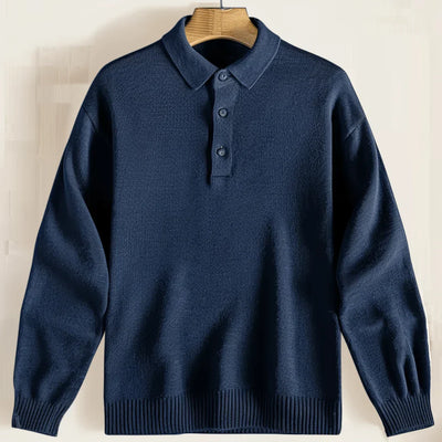 Langarm Polo Strickpullover