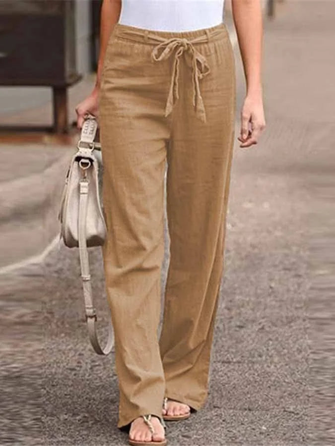 Leinenhose mit Gürtel für Damen