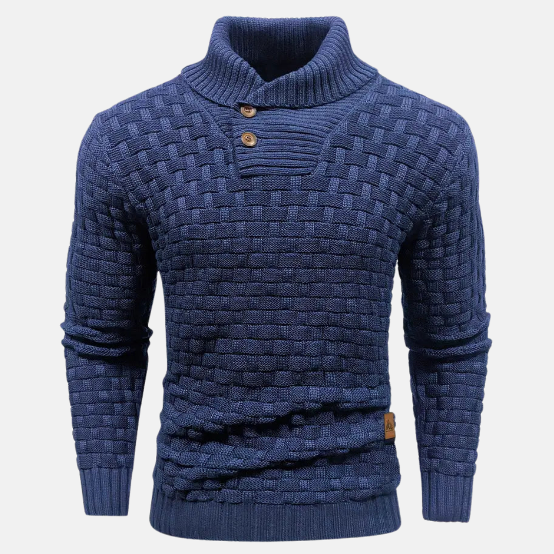 Pullover Herren Strick Mit Knopfkragen | Struktur Design