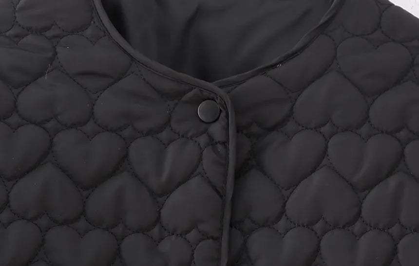 Steppjacke mit Herzmuster für Frauen