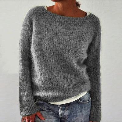 Lässiger Strickpullover mit Bootsausschnitt