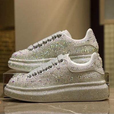 Lauren- Glitzernde Sneaker mit Kristallverzierungen