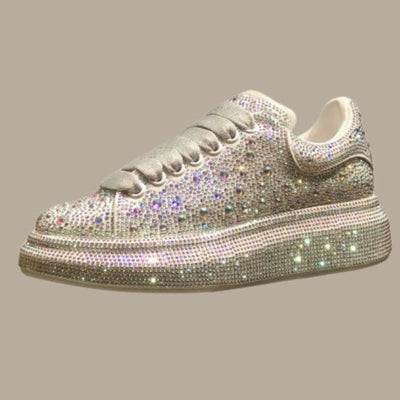 Lauren- Glitzernde Sneaker mit Kristallverzierungen