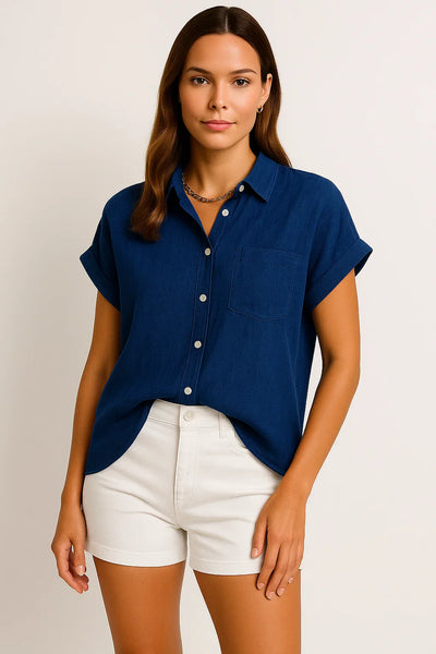 Leichte Kurzarmbluse Damen