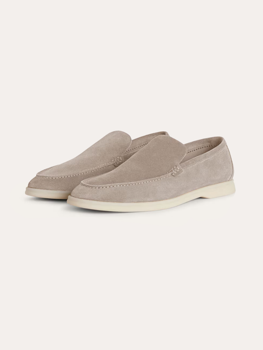Eleganter Beige Herren Loafer aus Echtem Wildleder