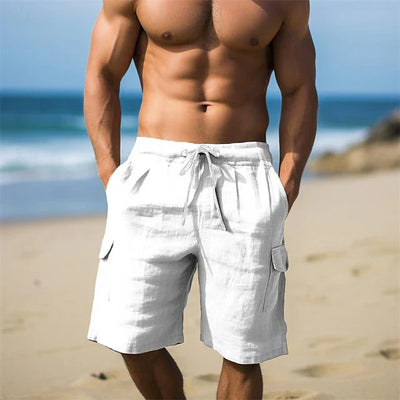 Lorenz - Herren Cargo Leinen-Shorts
