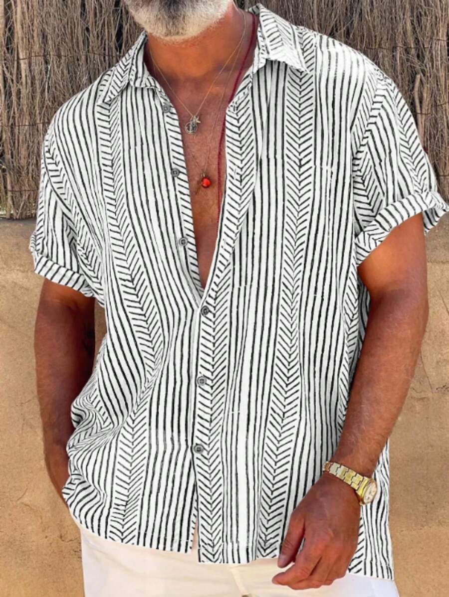 Luca – Sommerhemd Herren Kurzarm Bedruckt Für Urlaub