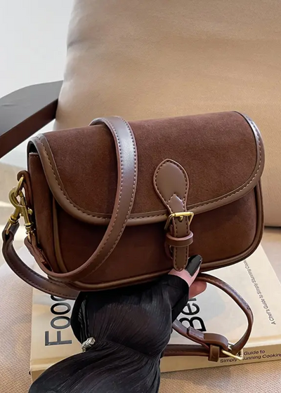 Damen Umhängetasche Wildleder – Kleine Crossbody Tasche Vegan & Vintage