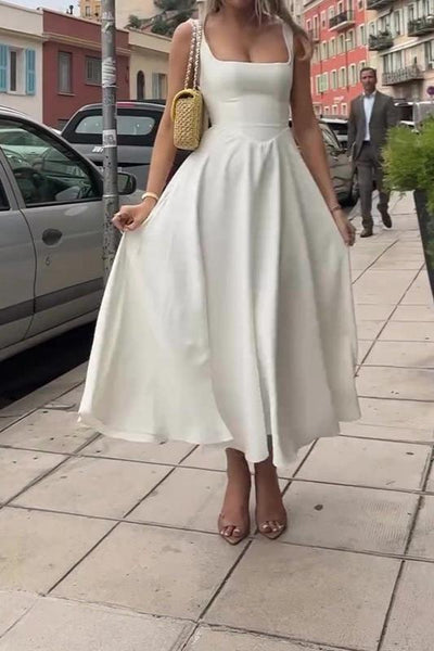 Calandra | Midikleid mit quadratischem Ausschnitt