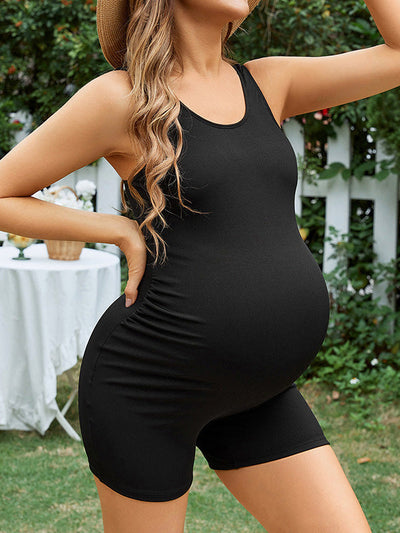 Klara® | Umstandsoverall, Siamesische Badebekleidung, Freizeit, Urlaub, Strand, Rückenfrei, Bodycon, Umstandsoverall