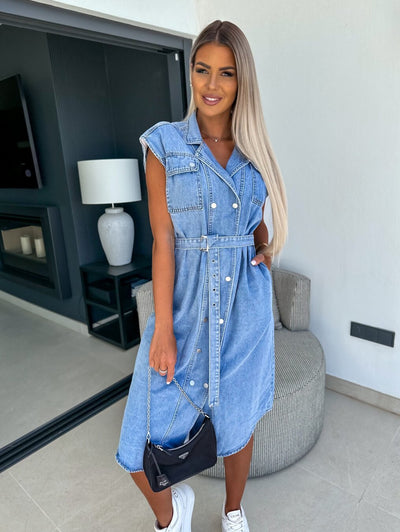 Margareta- Lässiges Denim-Kleid