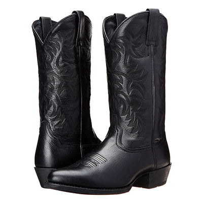 Damen Western-Cowboystiefel in Mittlerer Höhe mit Spitzem Zehenbereich und Dekorativer Ziernaht