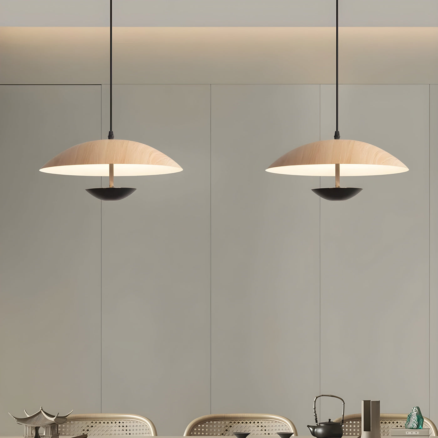 WoodChic Light - Nordische Japanische LED-Pendelleuchte