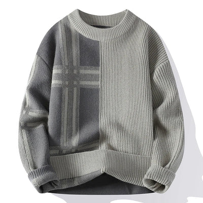 Minimalistischer Patchwork Pullover für Herren