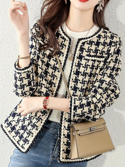 Gemusterter Blazer mit modernem Schnitt für Frauen