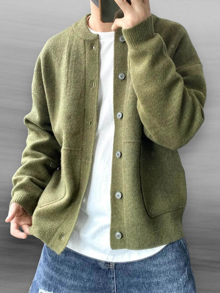 Moderne Strickjacke mit Bomberkragen für Stilbewusste
