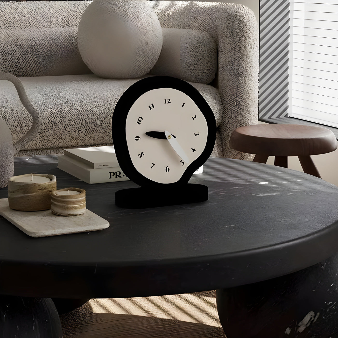 WhisperTime Clock - Wabi-Sabi Stumme Tischuhr