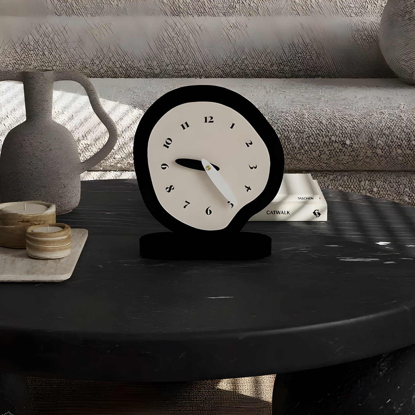 WhisperTime Clock - Wabi-Sabi Stumme Tischuhr