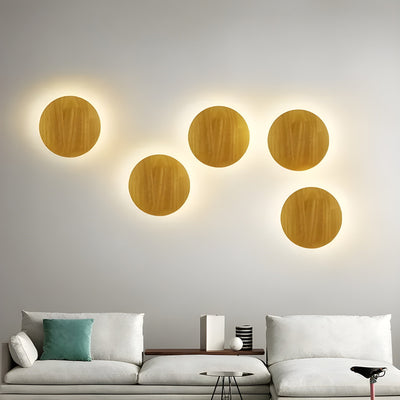 LumeCircle Light – Moderne Runde Wandlampe aus Holz