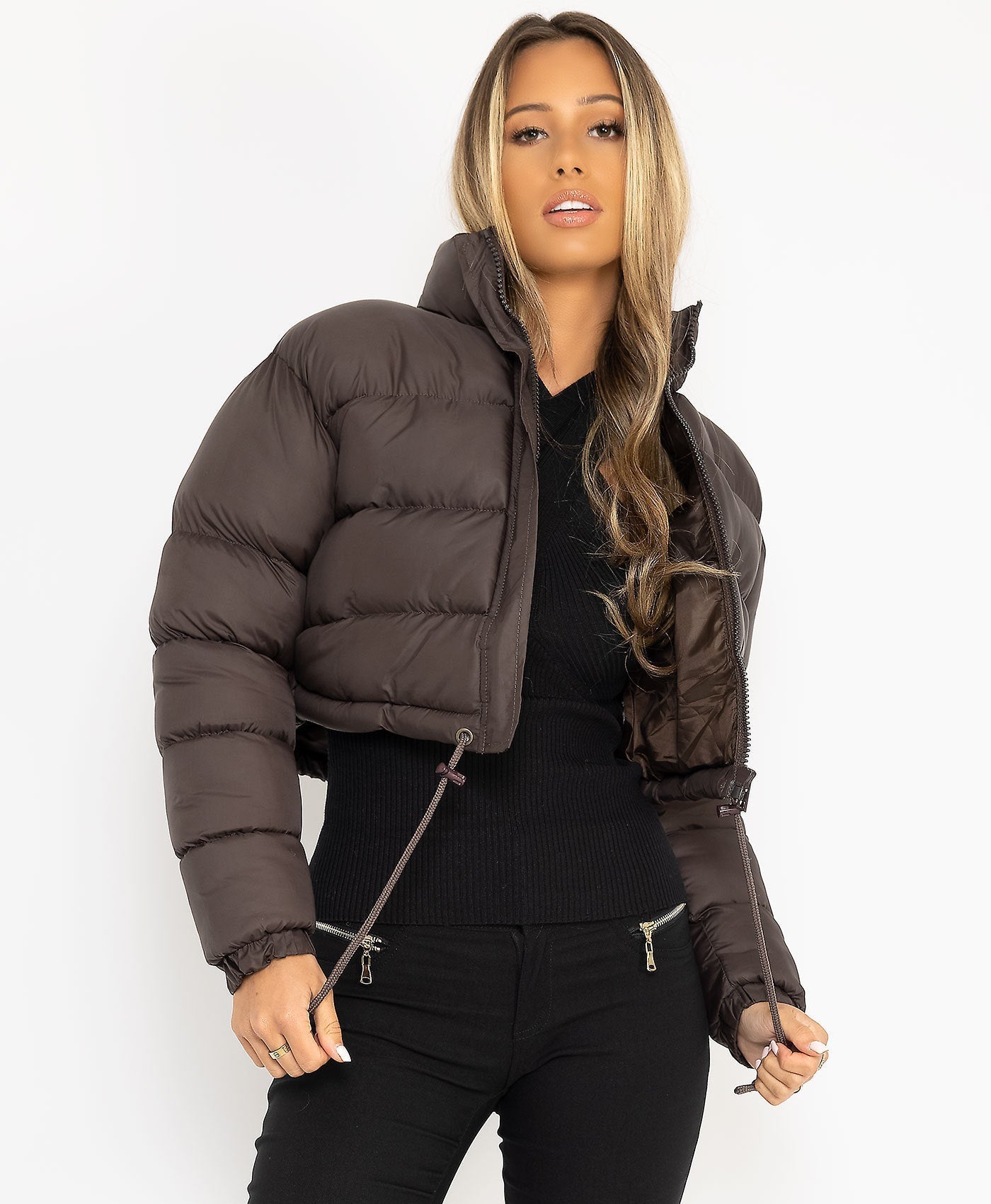 Taillierte Steppjacke mit leichtem Futter für Frauen
