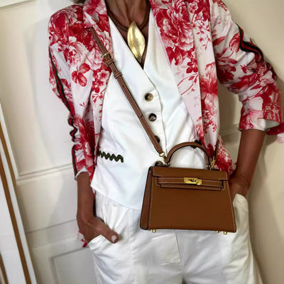 Geblümter Blazer mit weichem Schnitt für Frauen