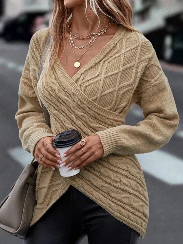 Strickpullover Pullover mit überkreuztem Detail