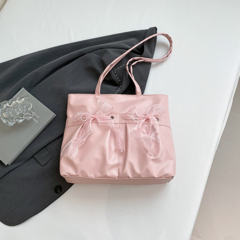 Damen Tragetasche mit dekorativen Schleifen im Universitätsstil - Amelia