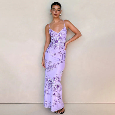 Dea - Sommerkleid mit V-Ausschnitt und Blumenprint