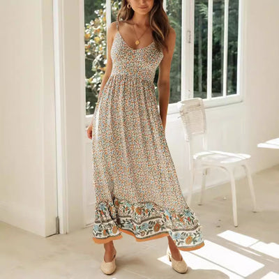 Ylva - Lange Sommerkleider mit V-Ausschnitt