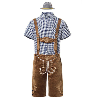 Oktoberfest Trachten Set Herren – Komplettes Outfit mit Lederhosen, Hemd und Hut