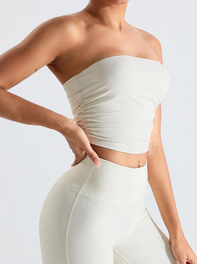 Off White Tube Top mit Brustwickel und figurbetonter Passform für Frauen