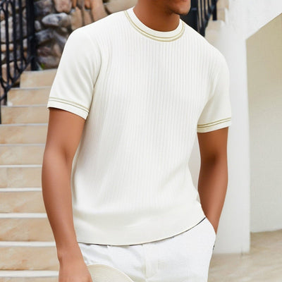 Rippenstrick-T-Shirt für Herren mit Rundhalsausschnitt - Elias