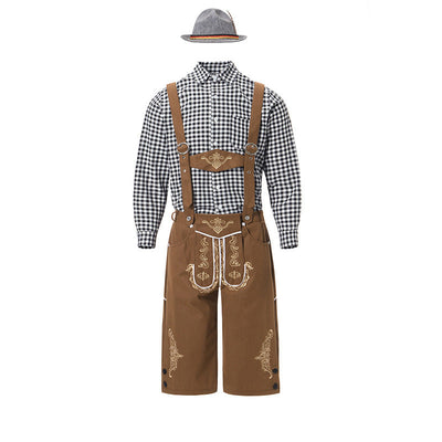 Oktoberfest Trachten Set Herren – Komplettes Outfit mit Lederhosen, Hemd und Hut