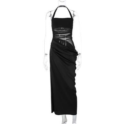 Irene - Maxi-Sommerkleid, Damen, Silhouette, eng anliegend, mit Halfterkragen