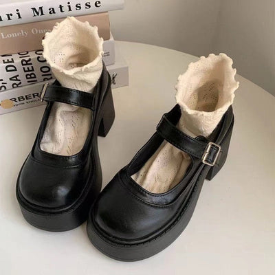 Damen Dirndl Schuhe | Plattform mit Riegelriemen