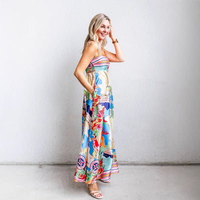 Stina - Lange Kleider mit hoher Taille und Trägern