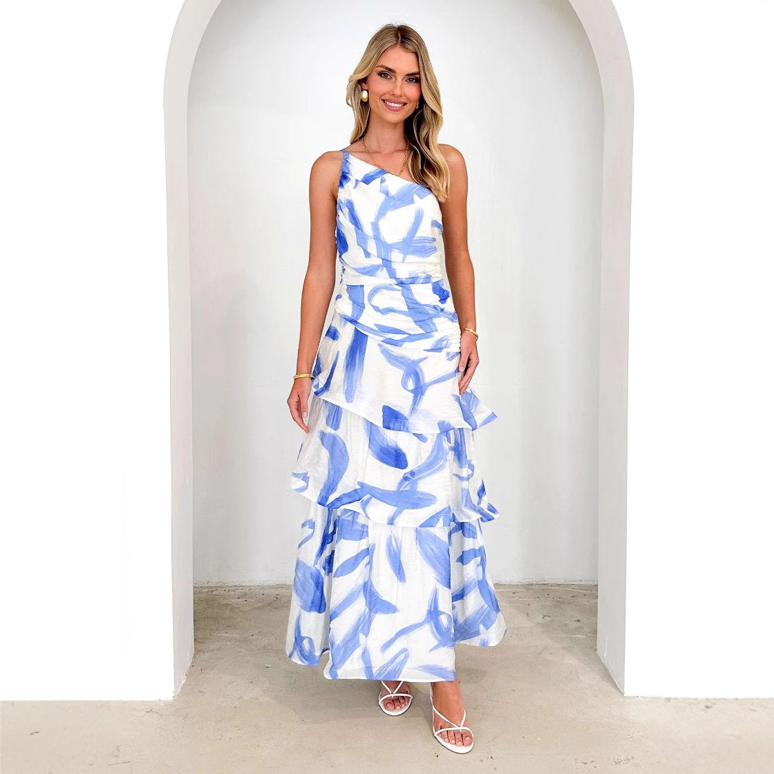 Sylvia - Elegantes Maxikleid mit Blumendruck