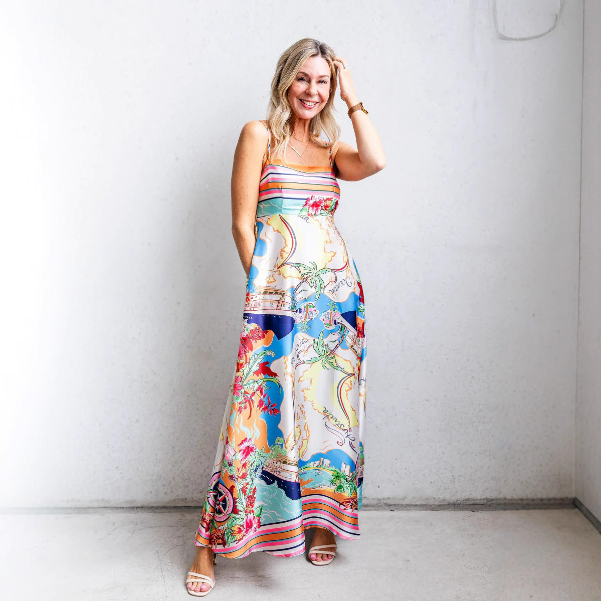 Stina - Lange Kleider mit hoher Taille und Trägern