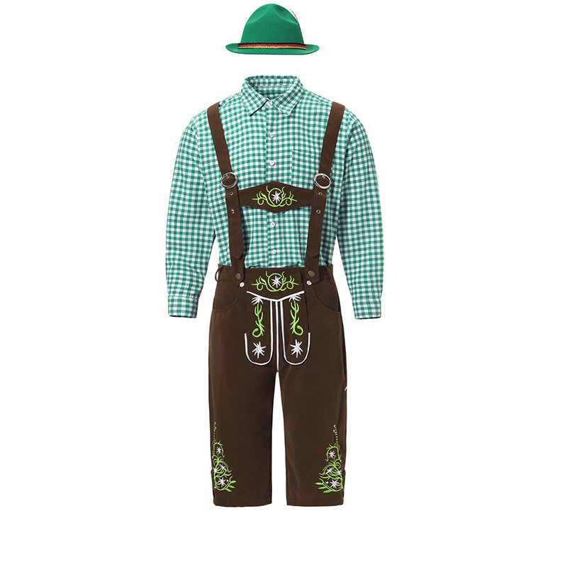 Oktoberfest Trachten Set Herren – Komplettes Outfit mit Lederhosen, Hemd und Hut