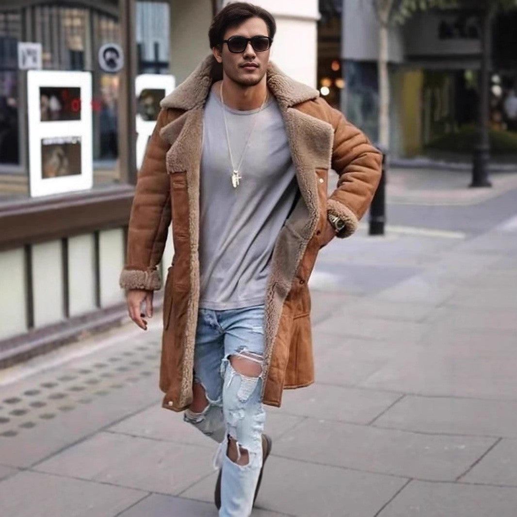 Herren Teddyfell-Langmantel Aliams