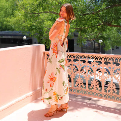 Rosemarie - Neckholder-Kleid mit Blumenprint