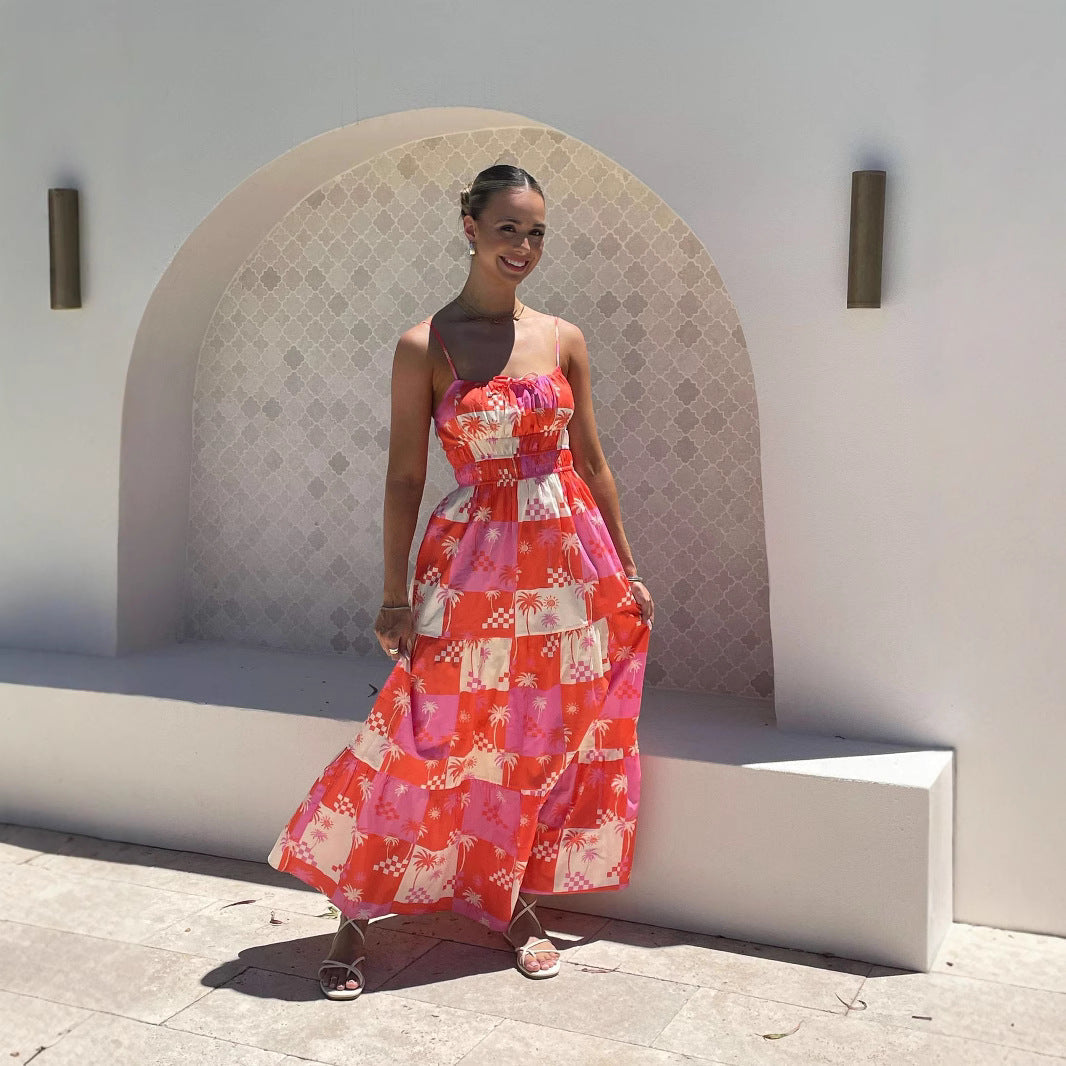 Thora - Fließendes Sommerkleid aus Patchwork ohne Ärmel