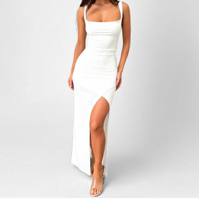 Ninaelle - Elegantes Slim-Fit-Kleid mit offenem Rücken und hohem Schlitz