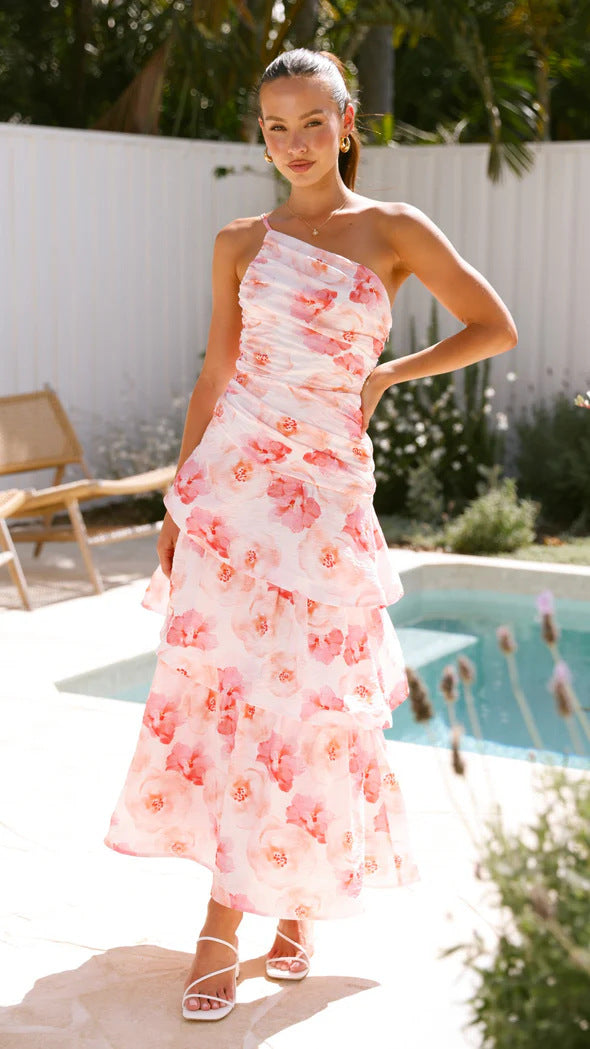 Sylvia - Elegantes Maxikleid mit Blumendruck