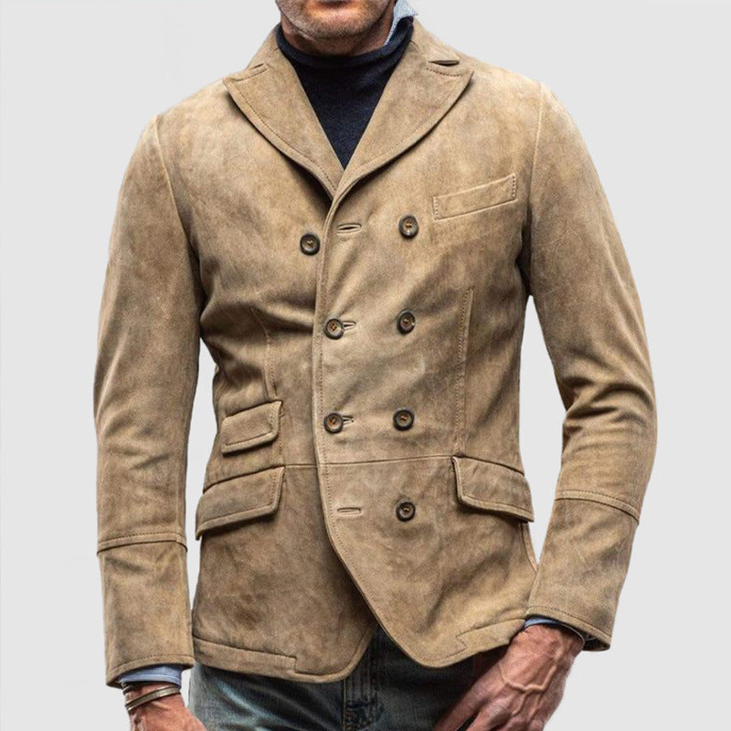 Herren modische Premium Wildlederjacke im Layering-Stil Aliams