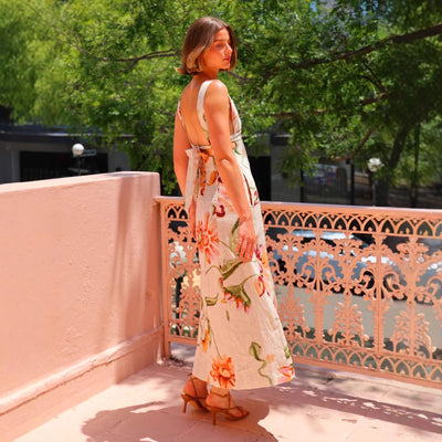 Rosemarie - Neckholder-Kleid mit Blumenprint