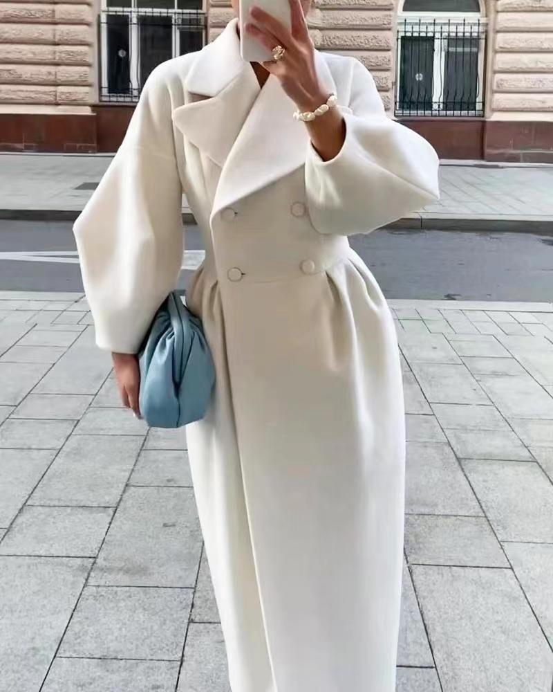 Eleganter Langer Trenchcoat für Damen | Reverskragen