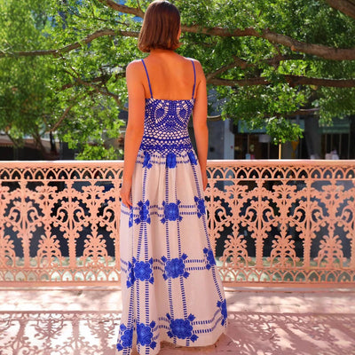 Maxikleid Damen Sommer Blumenrock Lange Kleider für Freizeit - Miri